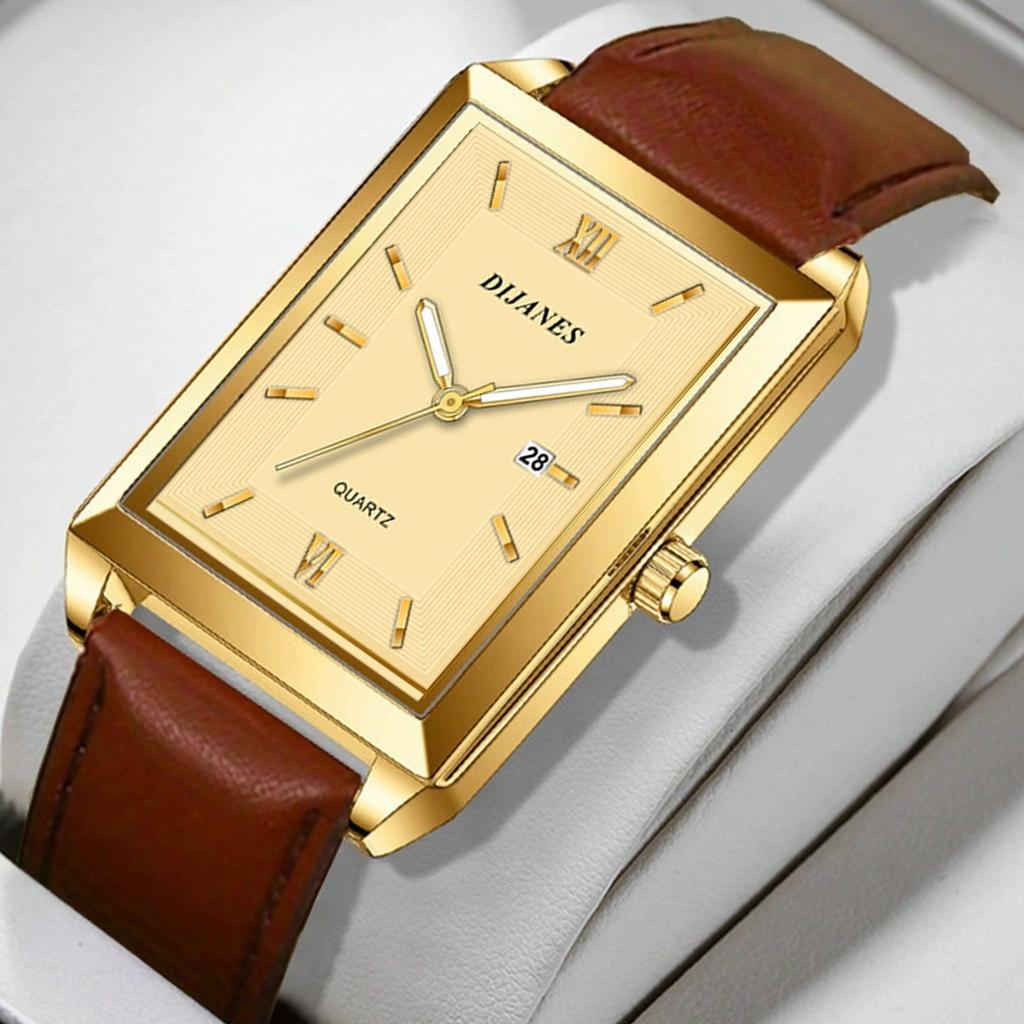 New Fashion Top Luxury Man Leather Watch Men Business Sports Quartz Watches Male Clock Militray Date Wristwatches Reloj Hombre