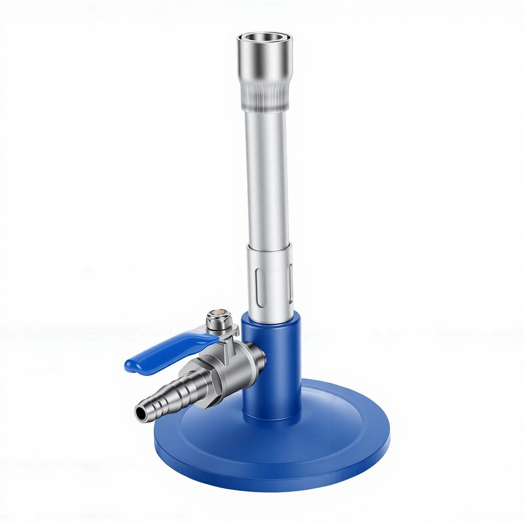 Bunsen Burner with Flame Stabilizer and Gas Regulator Threaded Needle Valve Bunsen Burner for Laboratory Heating