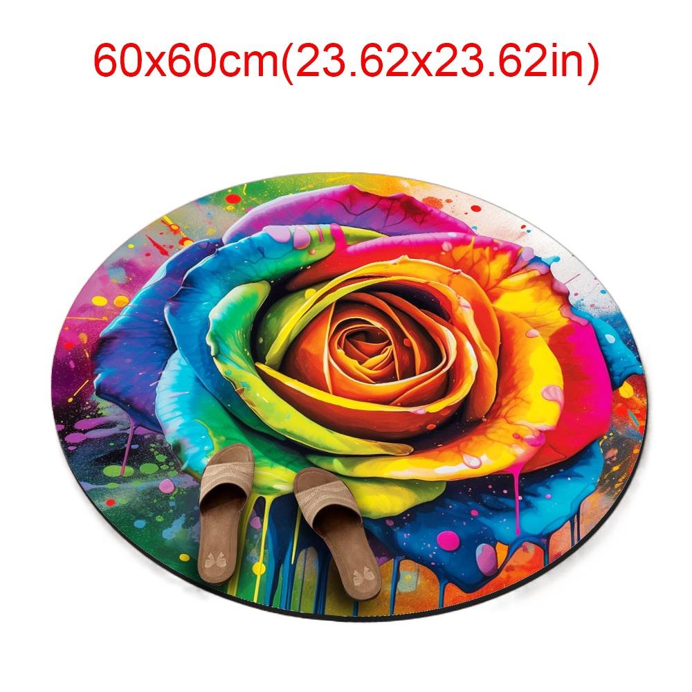 Нескользящий коврик для пола «Пион» специальной формы, коврик для пола в ванную комнату для гостиной, чайного столика, прикроватный