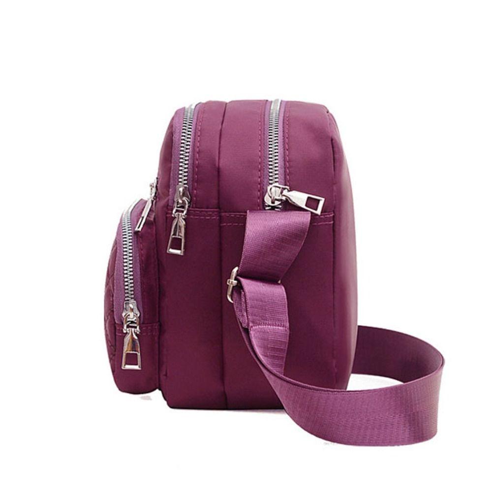 Elegant Nylon Crossbody Bag Multi-layer Large Capacity Mid-aged Shoulder Bag Grid Classic Casual Women Messenger Bag Lady