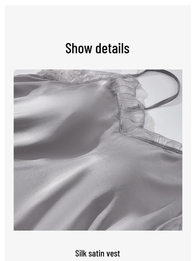 Tangge Luxury Lace-Trimmed Mulberry Silk Camisole with No-Wire Bra