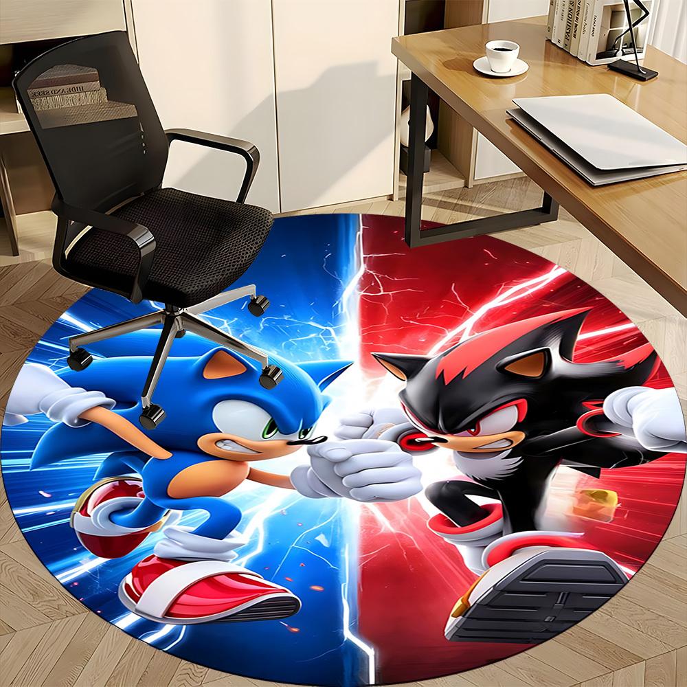 1 шт. Круглый коврик для офиса Sonic, Нескользящий, Мягкий и прочный офисный коврик для декора интерьера, Идеально подходит для офиса, Красивое украшение