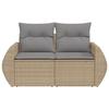VidaXL Canapé de jardin avec coussins 2 places beige résine tressée 366107