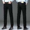 Мужские брендовые джинсы высокого качества, модные повседневные брюки в классическом стиле, облегающие брюки, мужские брендовые расширенные эластичные прямые брюки, большой размер