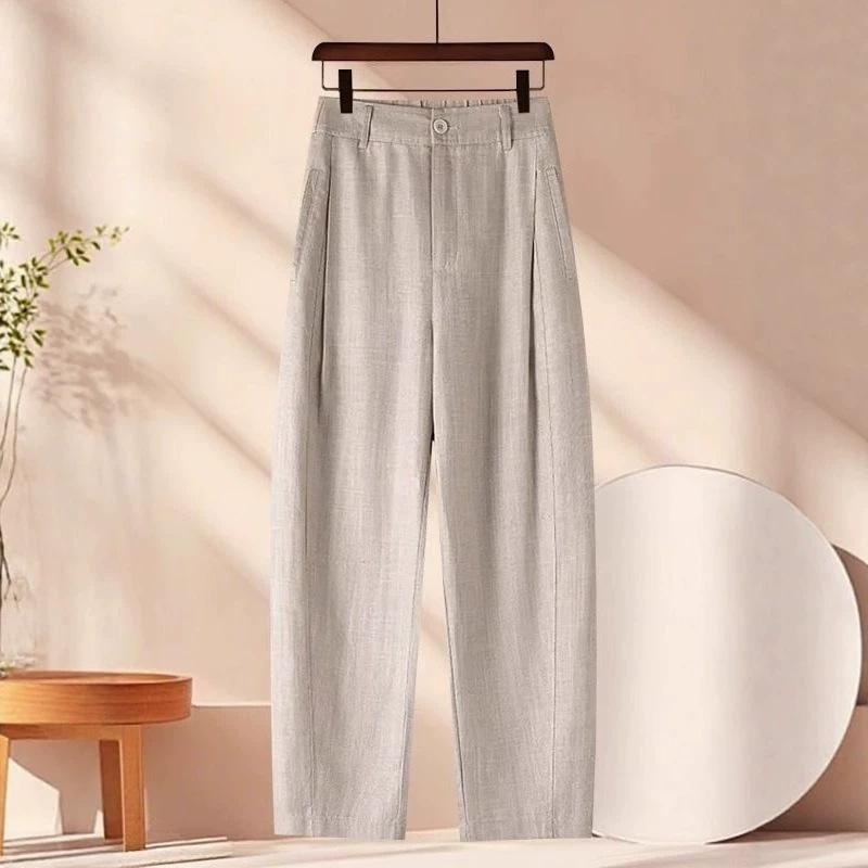 Tencel linen nine-point harem pants for women, 1116 summer thin high-waist loose slimming anti-wrinkle casual pants for pettes