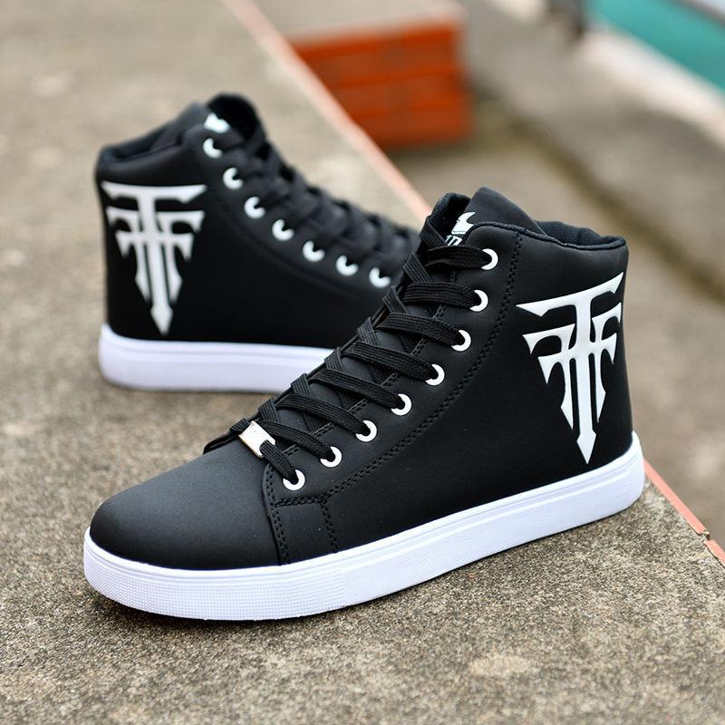 High Top Sneakers Man White Vulcanized Sneakers Flat Comfortable Shoes Men Autumn Spring Fashion Mens Shoes Vulcanize Shoes