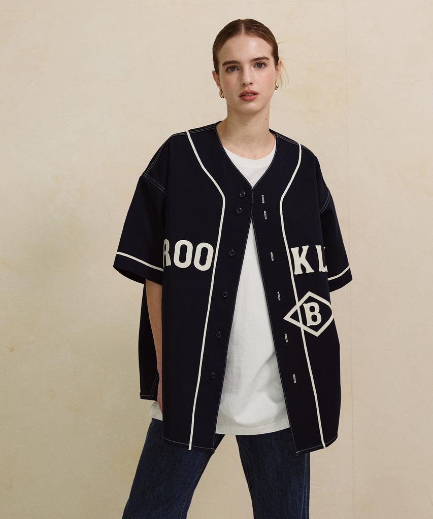 Zerolounge [Premium Japanese Material] Baseball Shacket Navy