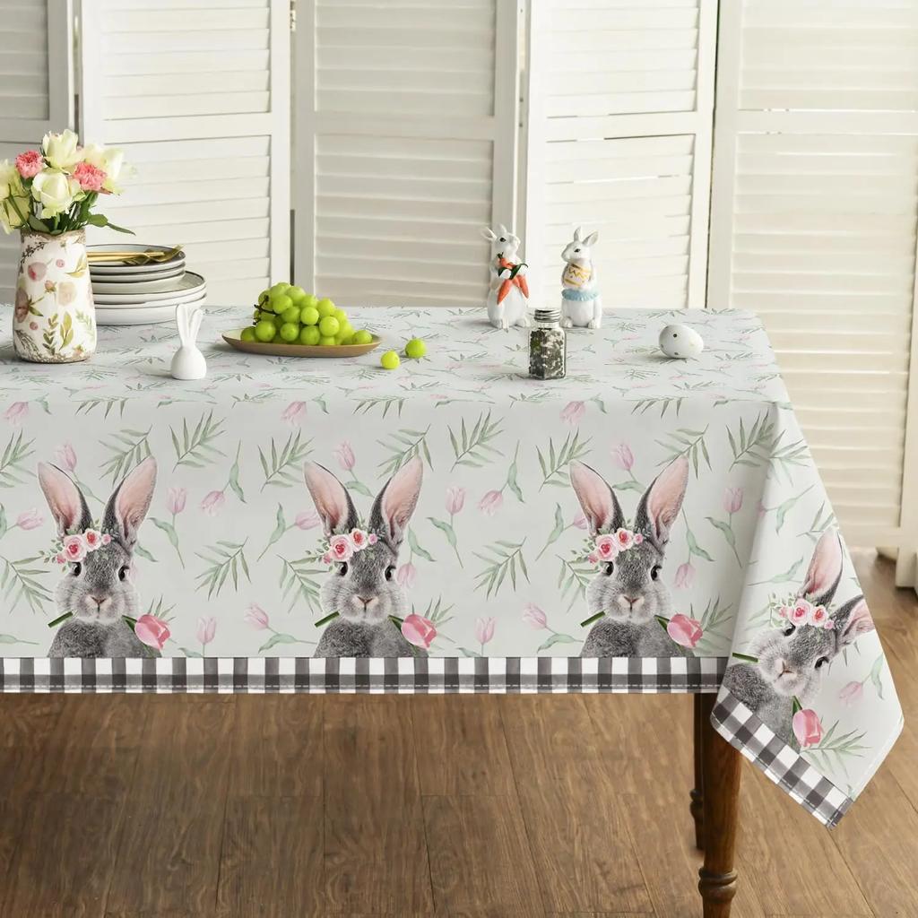 Пасхальный кролик цветы Буффало плед водонепроницаемые скатерти пасхальные украшения весенние цветы листья покрытие стола декор обеденного стола