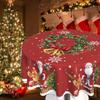 WTEMPO Рождественская круглая скатерть с принтом Рождественская скатерть для вечеринки в помещении и на открытом воздухе Кухонные аксессуары Рождественский подарок, Праздничные украшения для дома