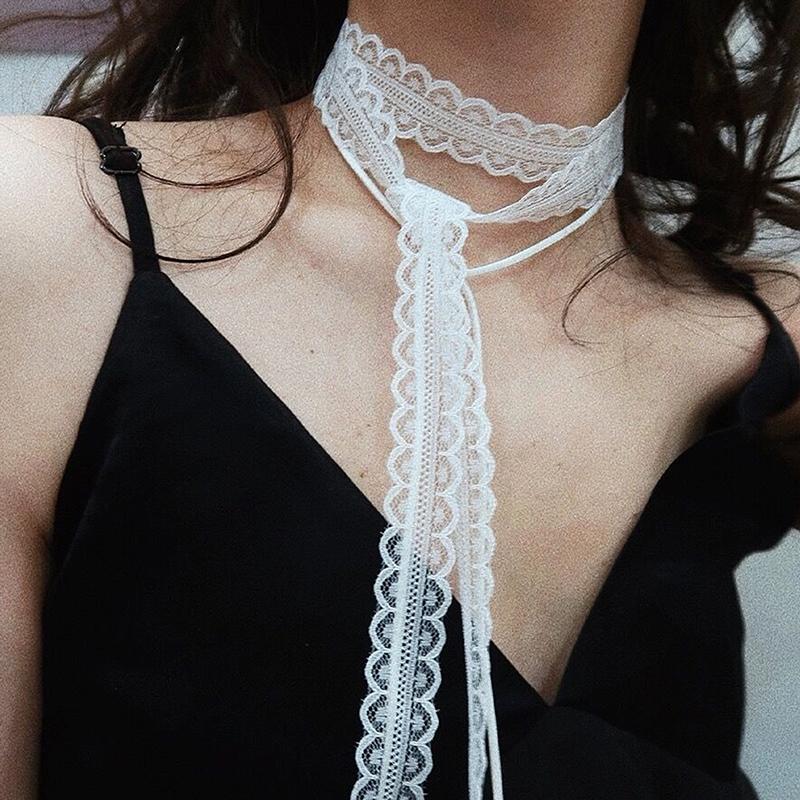 Корейская мода кружевное ожерелье-чокер с бантом элегантное женское сетчатое ожерелье аксессуары для девочек