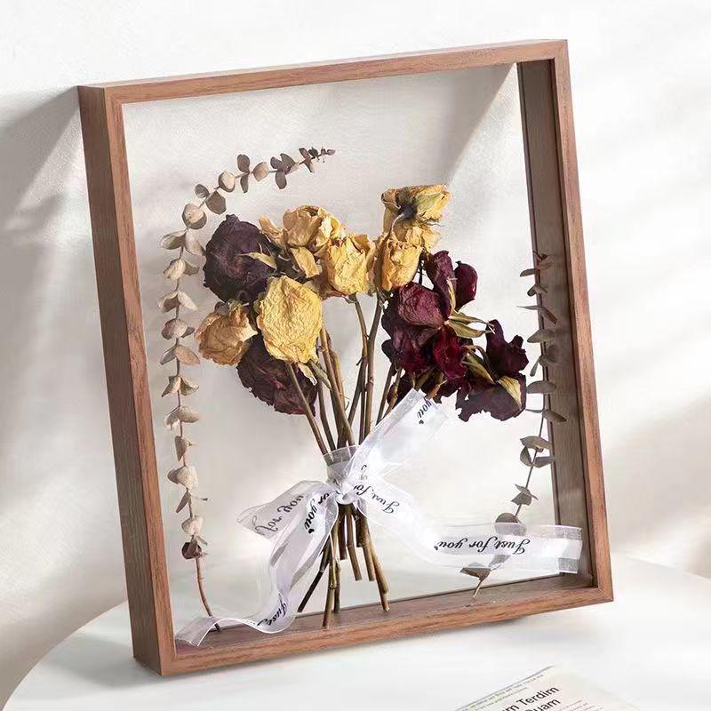 Современная минималистичная рамка для зеркала из стабилизированных цветов своими руками - Декоративная полая подставка для фотографий и сухоцветов