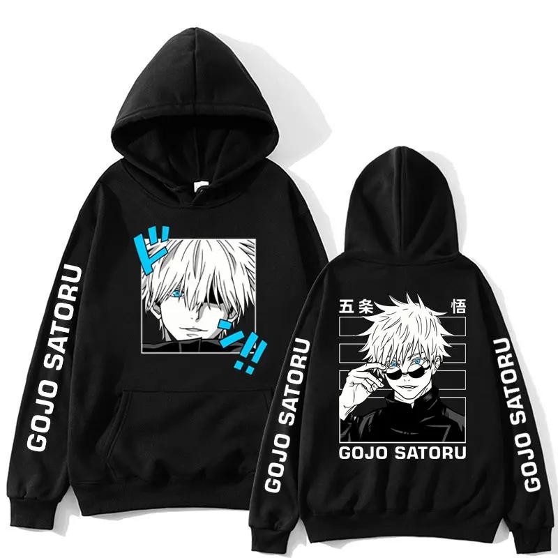 Jujutsu Kaisen Anime Clothes Satoru Gojo Anime Sweatshirt Autumn Fleece Manga Hoodies Loose Harajuku Male Streetwear