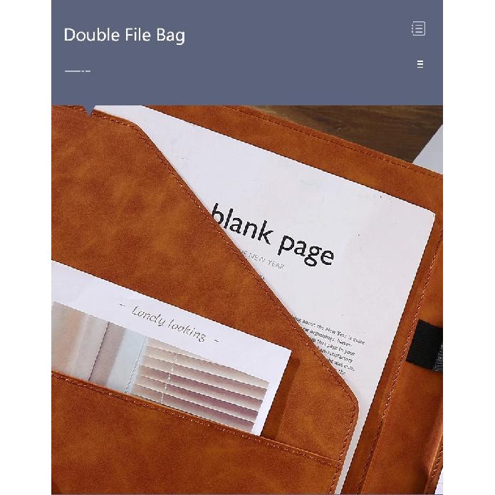 University Executive A4 Conference Leather Portfolio File Folder Organizer Filling Folders Porte Documents Holder for Office