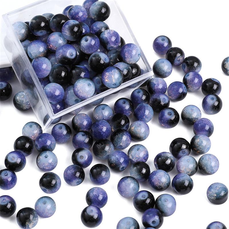 10 мм стеклянные бусины-попки Halo Inside Broken Round Бусины из глазури Ретро-бисер ручной работы Diy Ice Crack Jewelry Бусины-попки для изготовления ювелирных изделий