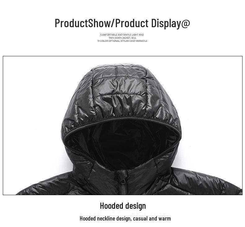 Мужской легкий пуховый жилет 2024: Модный воротник-стойка, без рукавов, 50% пух.