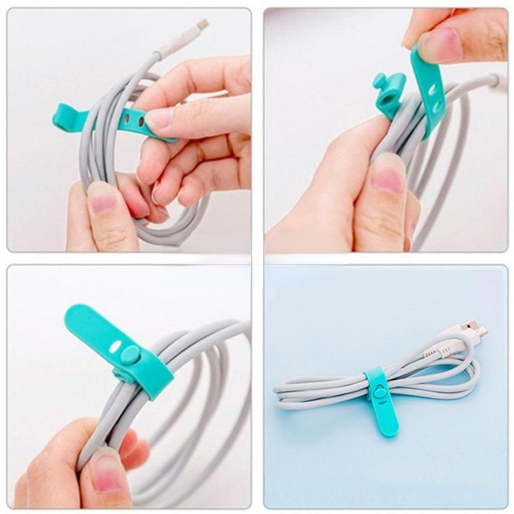 4/8 шт./уп. Мини силиконовые USB стяжки для кабелей, органайзеры для кабелей, мягкие ремешки, органайзер-намотка, зажимы для хранения