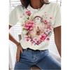 Women's 3D T Shirt Tee Rose Floral Casual Holiday Print Short Sleeve Fashion Crew Neck Summer&Spring Harajuku T-shirts for Girls
