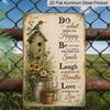 2D Flat Hummingbird Birdhouse Inspirational Quote Vintage Metal Sign‑8.0x12.0inch Aluminum Wall Art, Farmhouse Garden Wall Decor, Pre‑Drilled Holes