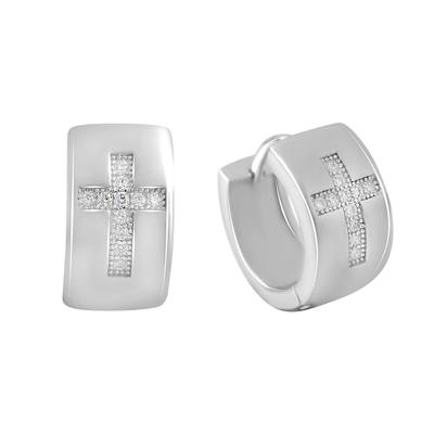 Серебряные серьги с фианитами (2136422)