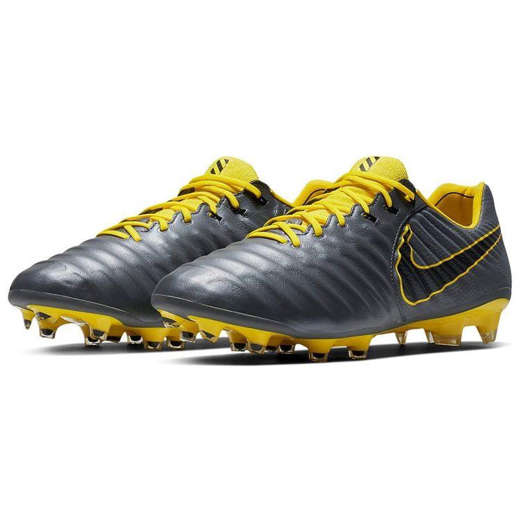 Nike Бутсы мужские Tiempo Legend 7 Elite FG темно-серые Opti Yellow Opti-желто-черные AH7238-070