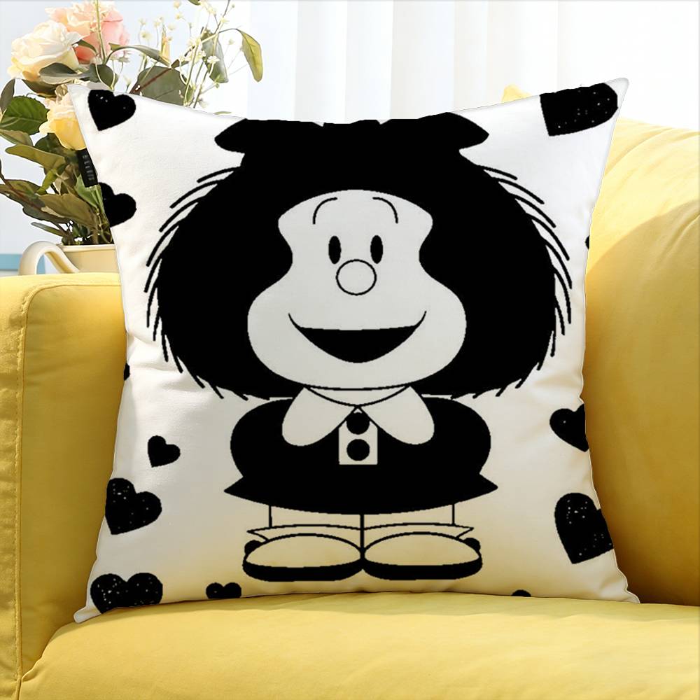 Cartoon Cute MMafalda World Various Sizes Square Pillow Case For Car Home Bedchamber Decor