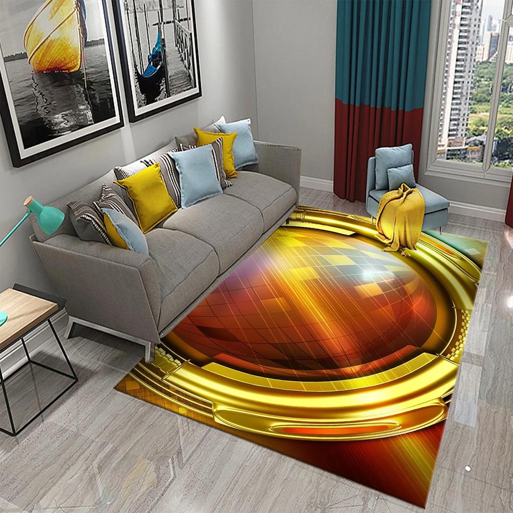 3D Черный Золотой Роскошный Ковер для Гостиной Спальни Прикроватные Коврики Европейский Стиль Ковры для Коридора Коврики для Ванной Комнаты Нескользящие