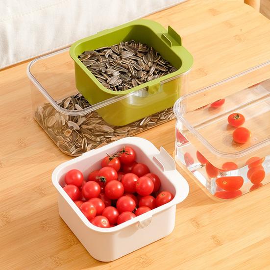 Двухслойная миска для закусок с фруктами и корзиной для слива воды, настольная миска для закусок с держателем для телефона для хранения орехов, конфет, десертов и фруктов.