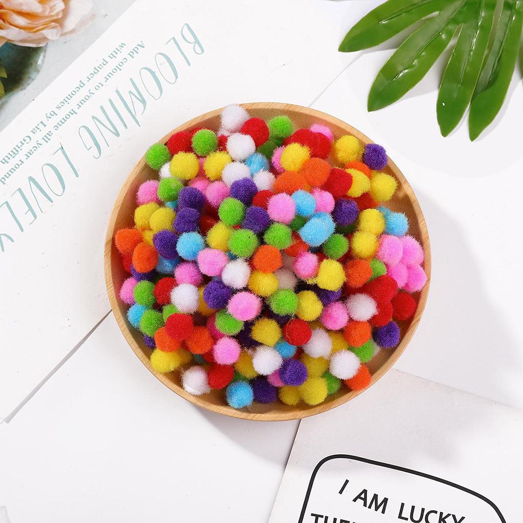 300pieces Craft Pom Poms Bundle Assorted Fuzzy Pompoms For DIY Fun Assorted Fuzzy Pompoms Balls