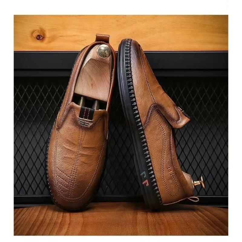 % Натуральная кожа летняя мужская кожаная обувь дышащая спортивная мягкая подошва универсальная мужская обувь