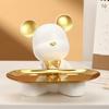 Northeuins Nordic Resin Bear Tray Figurines Home Living Room Bedroom Key Storage Decor Ornament Candy Container Animal Statues