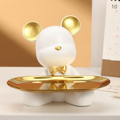 Northeuins Nordic Resin Bear Tray Фигурки Главная Гостиная Спальня Хранение ключей Декор Орнамент Контейнер для конфет Статуэтки животных