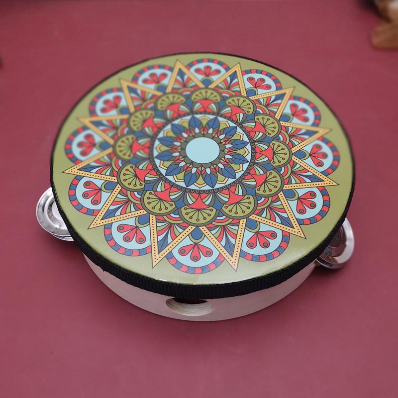 6-дюймовый тамбурин в дуньхуанском стиле: Древний Перформанс Ручной Барабан и Инструмент Орфа