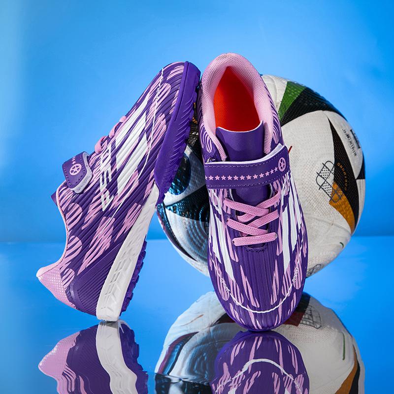 Children'S Football Shoes Men'S Ag Spikes Seamless Fly-Woven Outdoor Football Shoes Youth Artificial Grass Professional Football Shoes