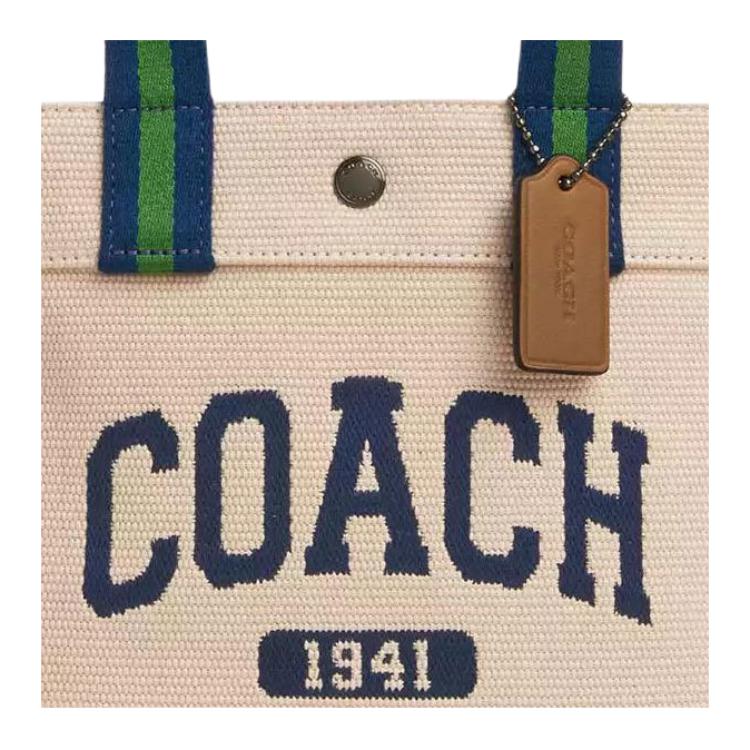 Coach 20 холщовых сумок-тоут с тиснением логотипа, мужские сумки-тоут, разноцветные CBK29-QBLBO