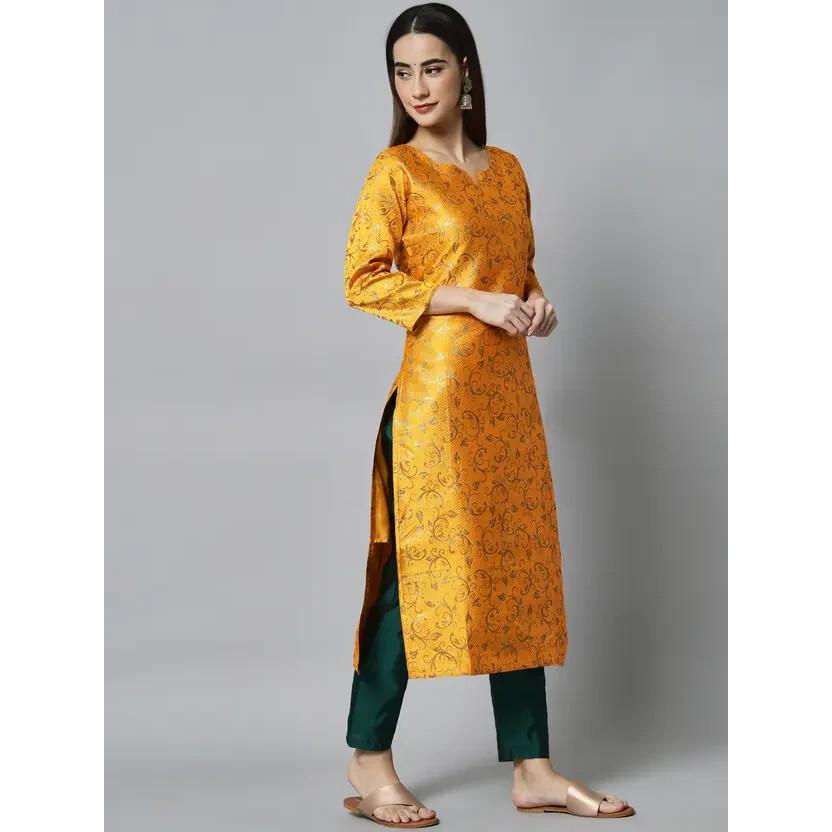 Women Designer Salwar Kameez Set Indian Party Wear Top Tunic Kurti Cotton Silk VSO-1751 C