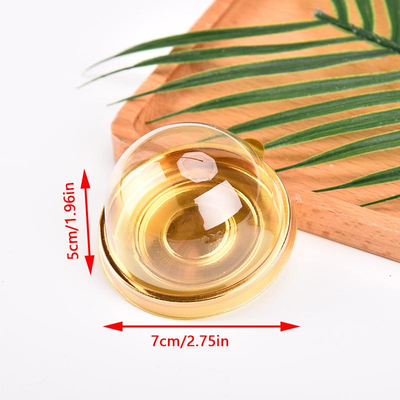 10Pcs Clear Plastic Cake Boxes Egg-Yolk Moon Cake Container Trays Wedding Candy Gift Packing Boxes For Birthday Xmas Party Decor