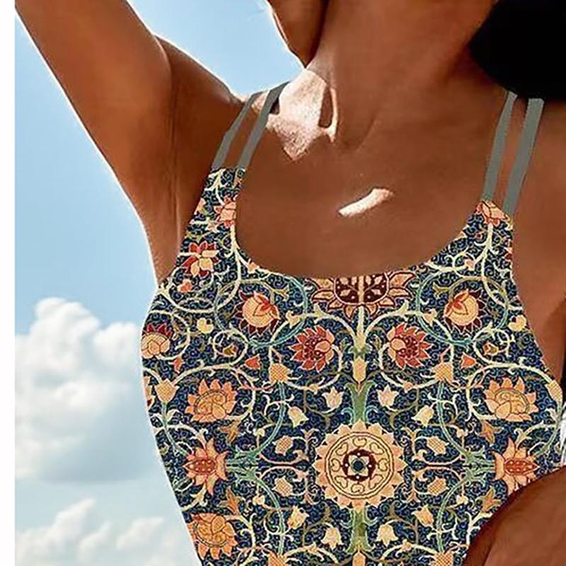 Женский купальник Бикини Сексуальный Принт Высокая Талия Бикини Комплект из 2 предметов Женский Раздельный Купальник Спина Открытая Пляжный Купальник для Лета