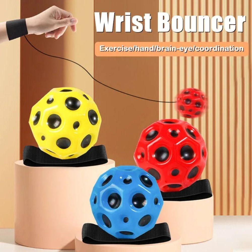 Hand Ball Game Wrist Return Rubber Ball Exercise Wrist Elastic Ball High Bouncing Ball  Kids Toy