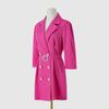Womens 3/4 Sleeve Blazer Dress Solid Color V Neck Mid Waist Mini