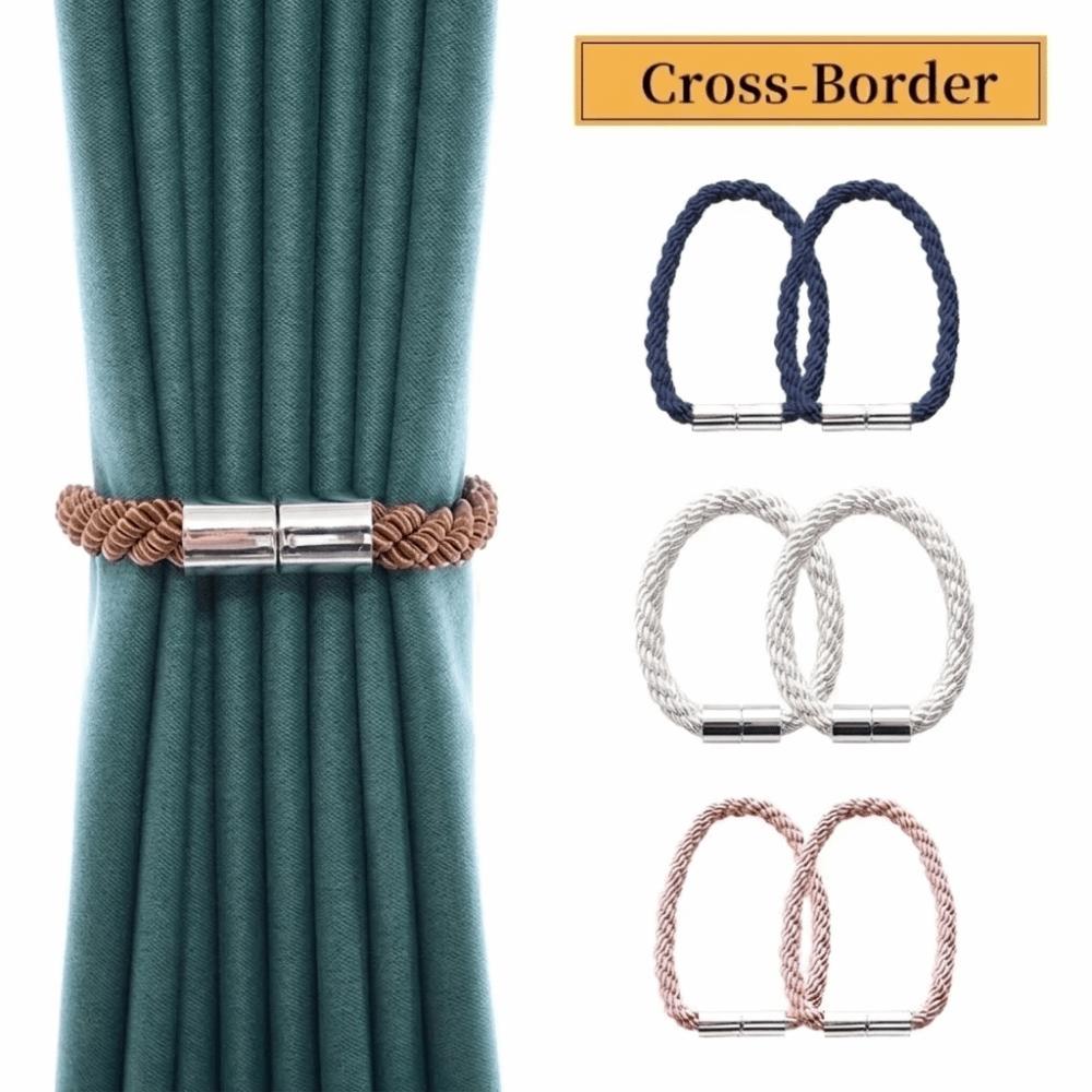 2Pcs Braided Rope Curtain Strap Non Perforated Curtain Holders Creative Curtain Tiebacks Room