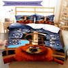 3pcs Grizzy The Lemmings1 Design Cover Set - HD Printed Bedding with 1 Cover and 2 Pillowcases - Perfect for Home and Dorm Decor