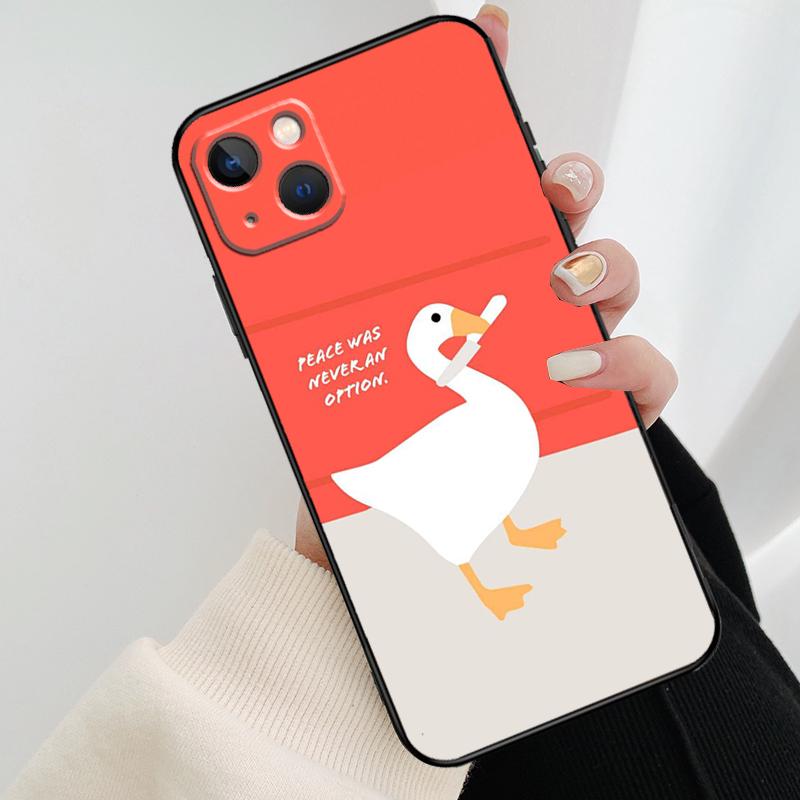 Мультяшный забавный гусь Чехол для телефона Для iPhone 17 Pro Max 14 13 12 11 15 16 Pro Max mini 16 15 Plus 16e 17 Air Чехол