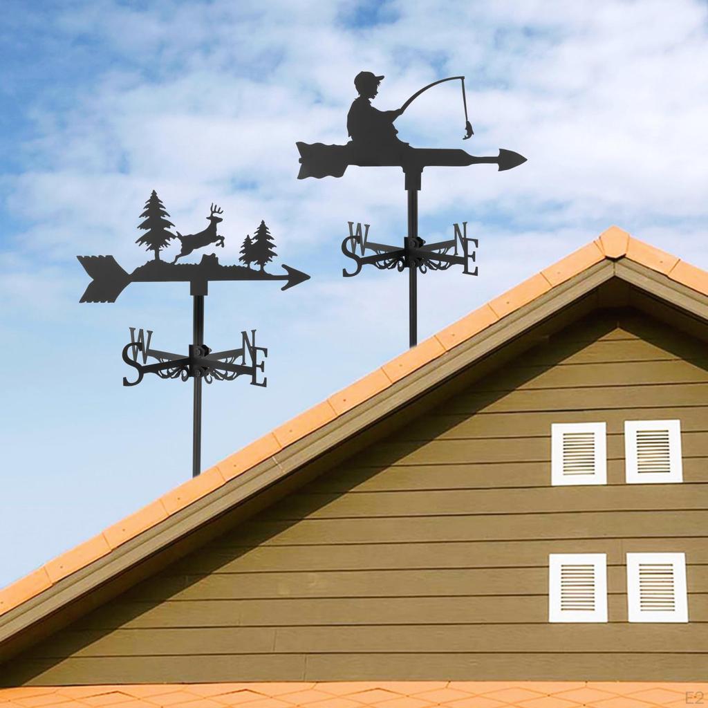 Креативный флюгер, садовая стойка, комплект индикатора направления ветра, уличный железный кронштейн для крыши