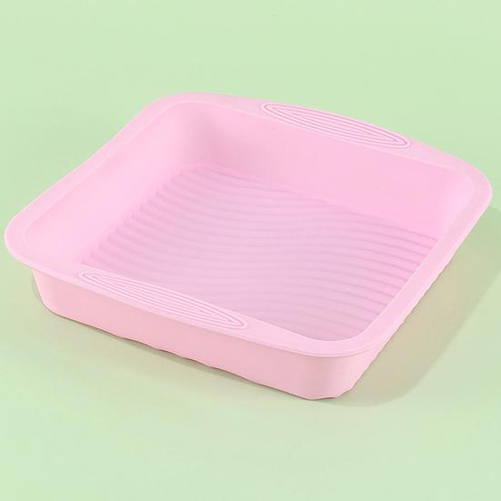 Non-Stick Cake Pan Food Grade Silicone Square Heat-Resistant Easy-to-Clean Baking Mould Bread Supply