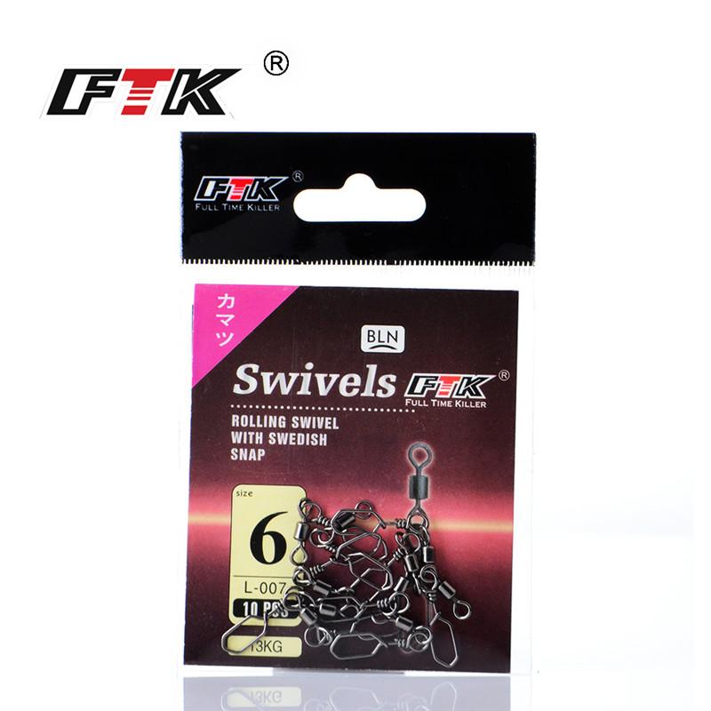 FTK 50 шт., аксессуары для рыбалки на щуку, соединительный штифт, вертлюг из нержавеющей стали, карабин, приманка, вертлюг, снасти