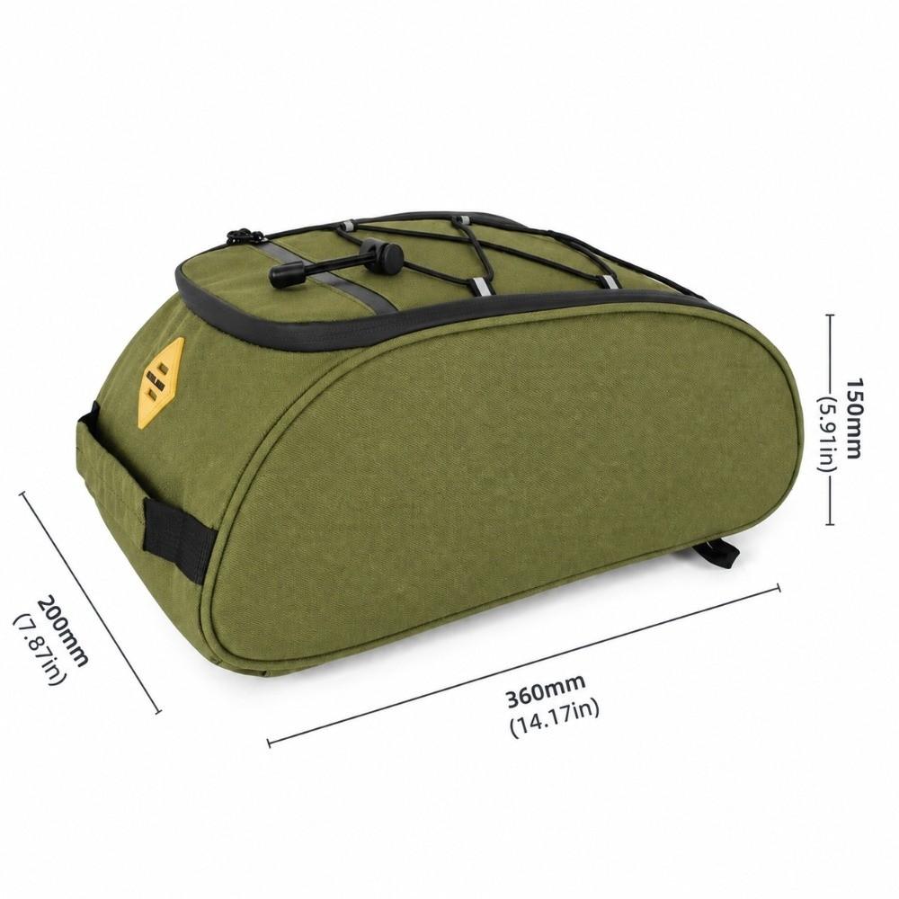 hook and loop Bike Trunk Bag 8L Capacity Bike Rear Seat Bag Durable Bike Luggage Bag Travel Use