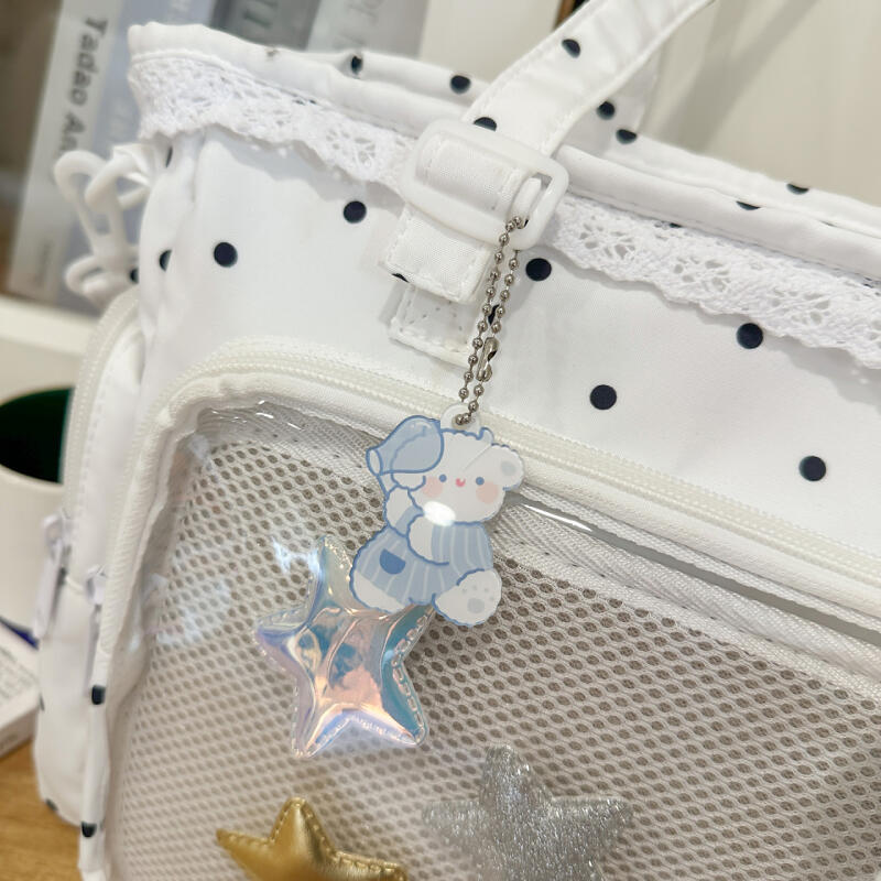 Кружевная прозрачная сумка в горошек, на плечо, для учеников средней школы