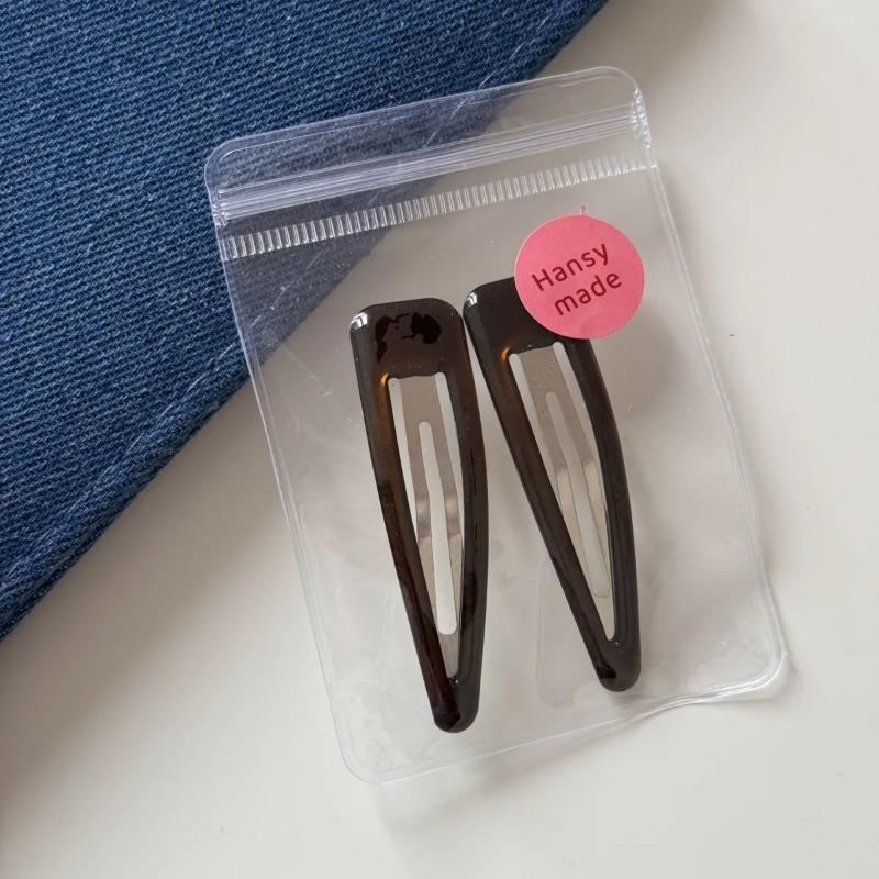 2 Pcs Fashion Hair Clips for Women Leopard Print Dripping Oil Water Drop BB Clip Bangs Clip New Cute Girl Oval Hairpin Edge Clip