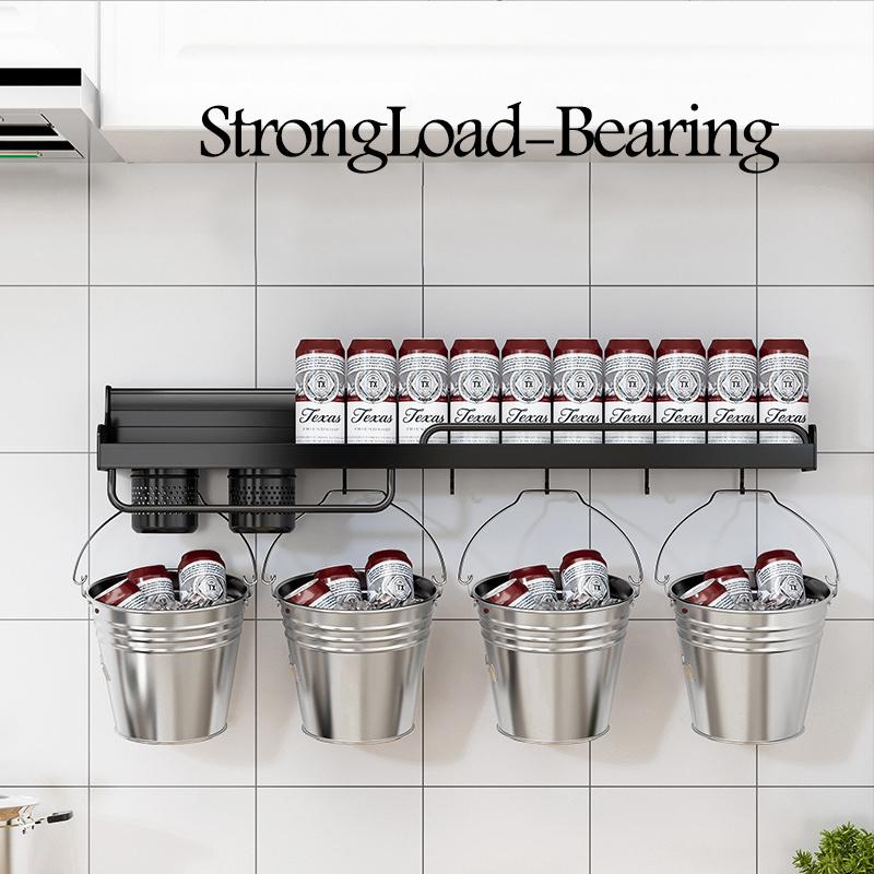 Кухонная полка без удара, новая настенная многофункциональная трубка для хранения приправ, палочек для еды, настенные кухонные аксессуары