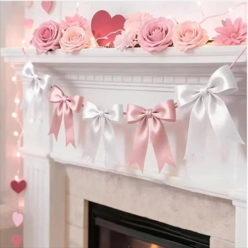 Bowknot Bowknot Garland Satin Ribbon Garland New Bow Garland Banner Wedding Decor